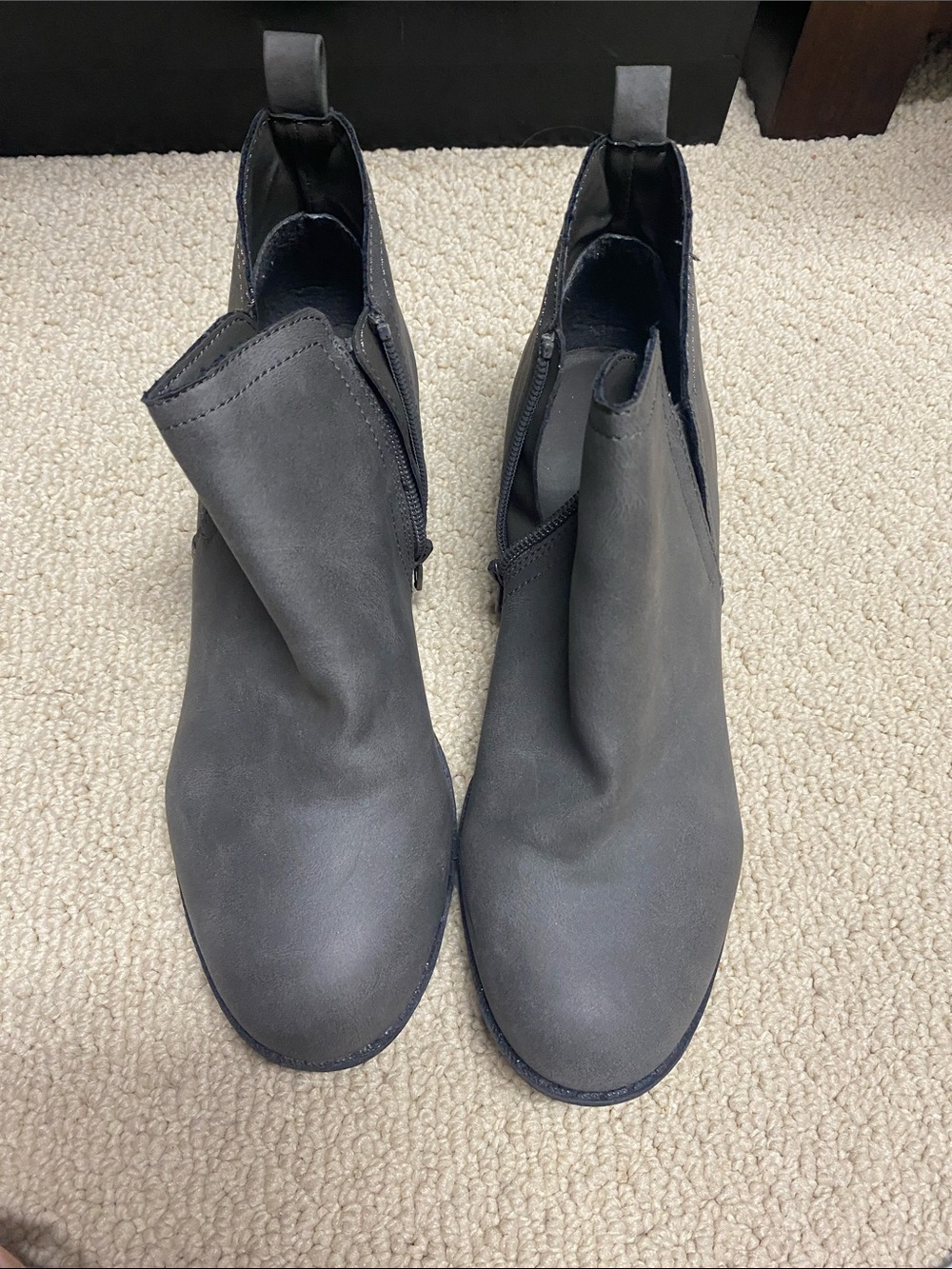 Women's Gray Ankle Booties with Side Zip